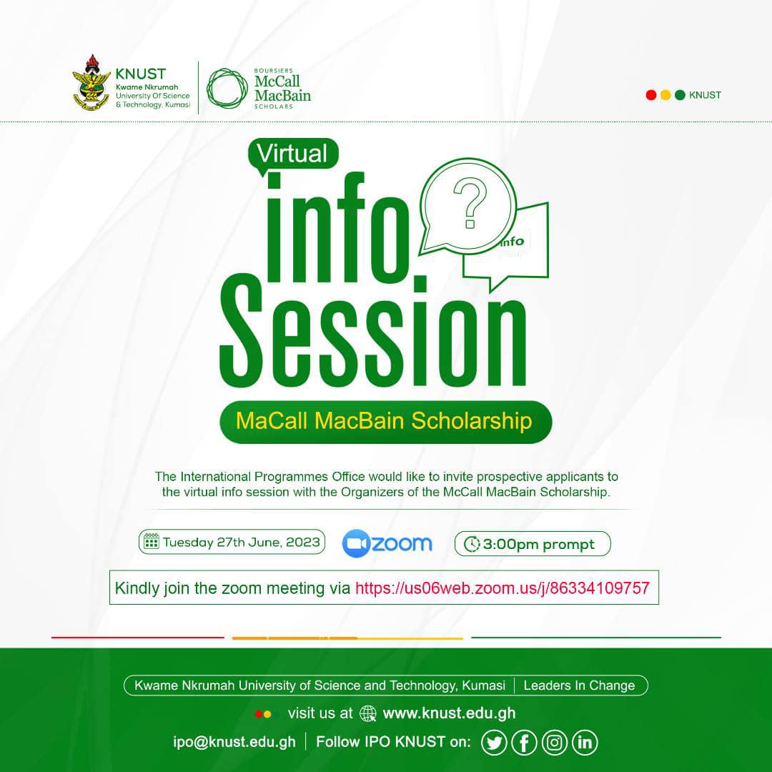 Info Session 2 for McCall McBain Scholarship to study at McGill